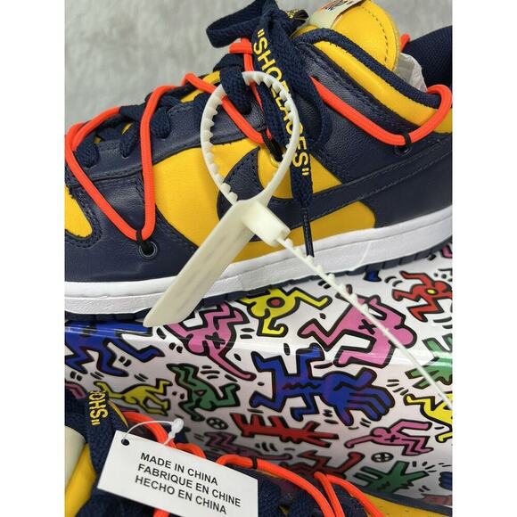 Size 8 - Nike Dunk Low x OFF-WHITE University Gold and Navy CT0856-700 DS OG ALL - Picture 14 of 16